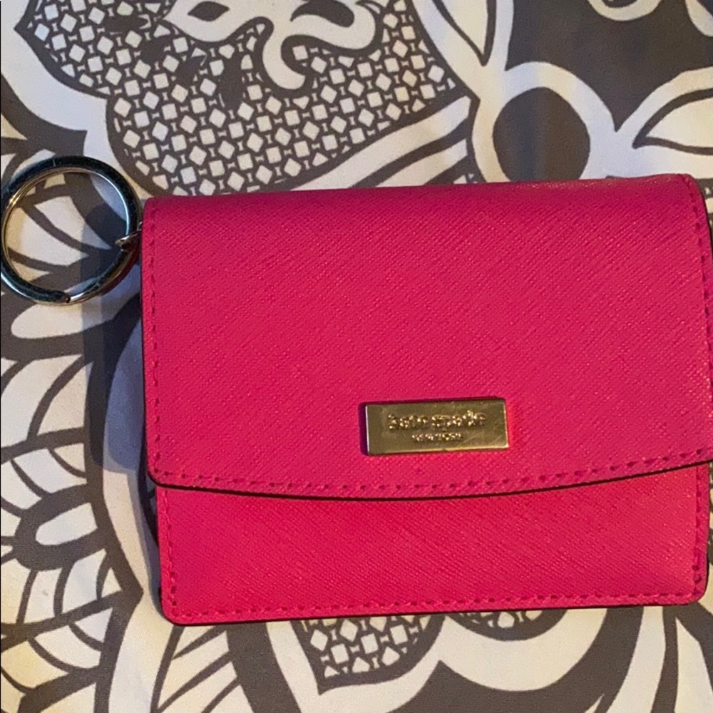 Pink Kate Spade Key Ring Card Holder